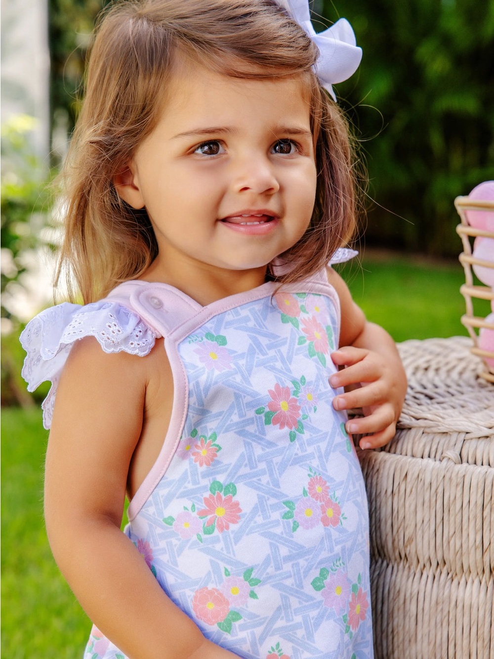 Beaufort Bonnet Saylor Sunsuit - Cayman Island Cane/Palm Beach Pink 0-6 month